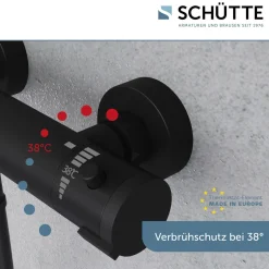 Duschthermostat London,schwarz-matt, 1/2Verbruehschutz und Wassersparfunktion ^ Schütte