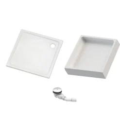 Duschwanne quadratisch x/3 weissKomplettset mit Traeger u. Ablaufgarnit. ^ Ottofond Online