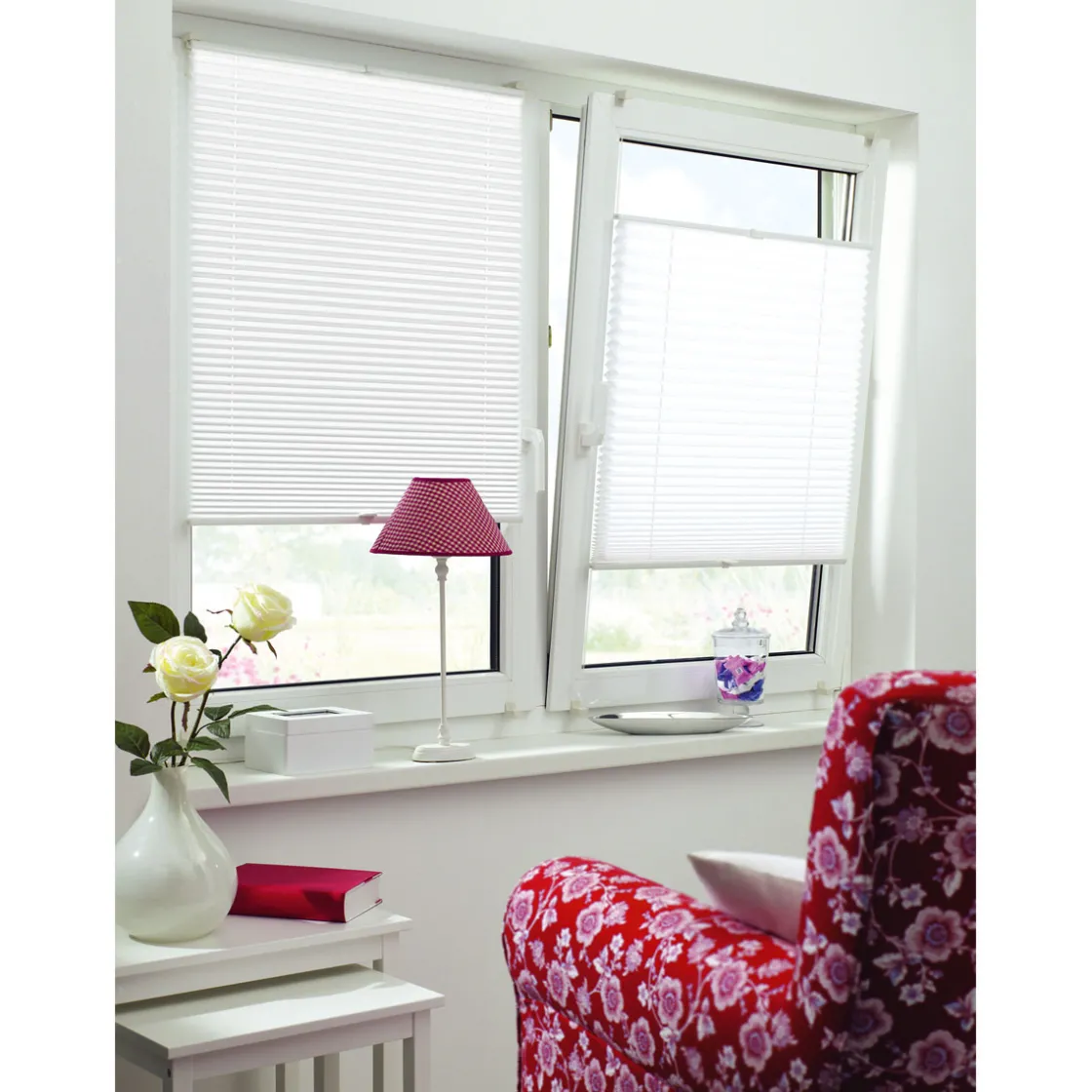 EasyFix Plissee 2 Bedienschienen80x130 weiß ^ Gardinia Outlet