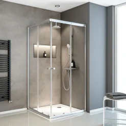 Eckeinstieg 4-teilig silber klar hell1800x750-900x750-900 3-/4-mm ESG ^ Schulte Discount