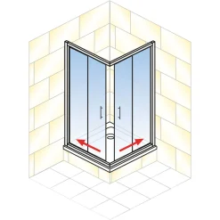 Eckeinstieg 4-teilig silber klar hell1800x750-900x750-900 3-/4-mm ESG ^ Schulte Sale