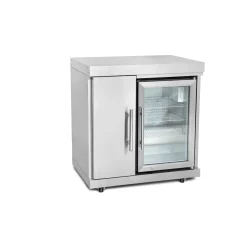 Edelstahl-Erweiterungsmodul mit Tür und Kühlschrank ^ New