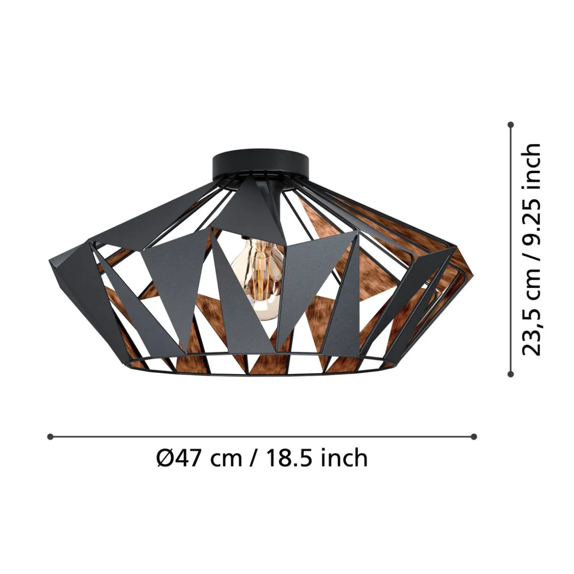 LED Deckenleuchte Carlton 6 schwarz/kupfer ^ Eglo New