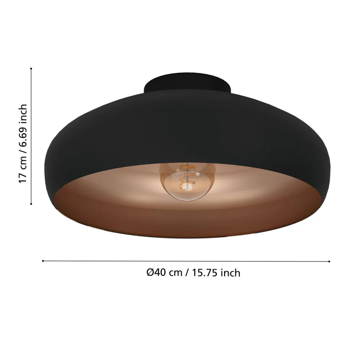 LED Deckenleuchte Mogano schwarz/kupfer ^ Eglo Best