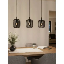 LED Pendelleuchte Romazzina 3-flammig schwarz ^ Eglo Online