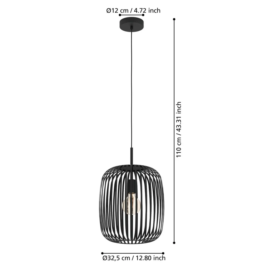 LED Pendelleuchte Romazzina schwarz ^ Eglo Clearance