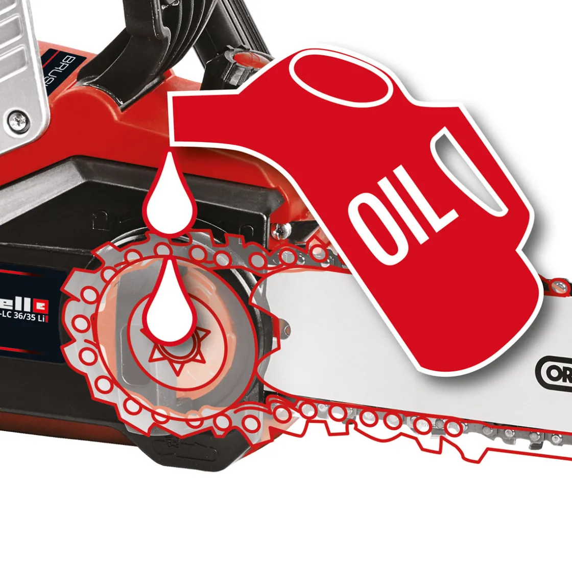 Akku-Kettensäge GP-LC 36/35 Li-Solo ^ Einhell