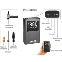 Mini Kompressor aufladbar ^ EUFAB Sale