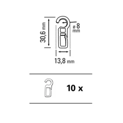 Faltenlegehaken 11-20 mm glasklar ^ Gardinia Discount
