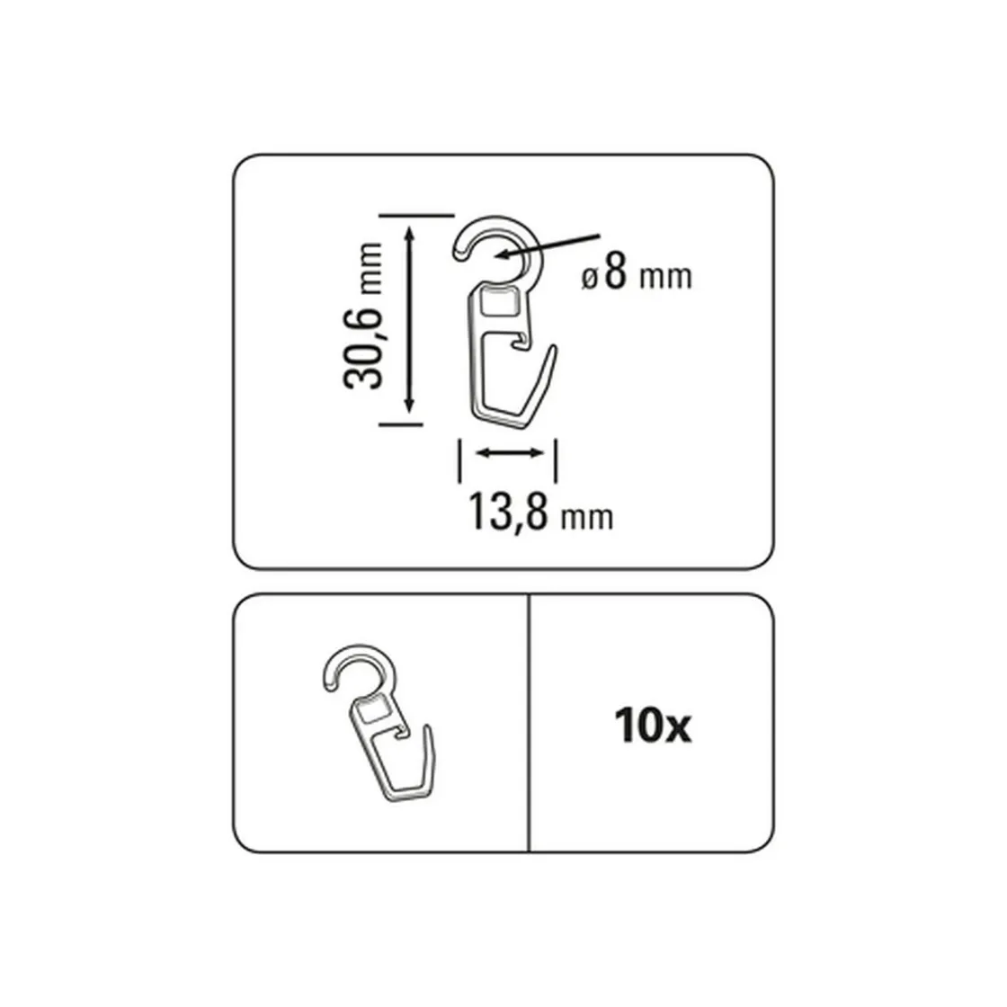 Faltenlegehaken 11-20 mm weiß ^ Gardinia Clearance