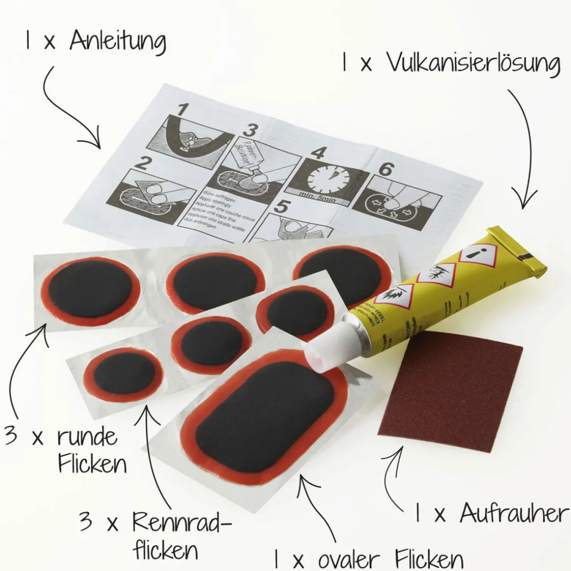 Flickbox-Set für Schläuche 9-teilig ^ Fischer Bikes Discount