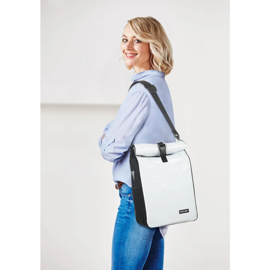 Gepäckträgertasche Kurier weiß ^ Fischer Bikes Discount