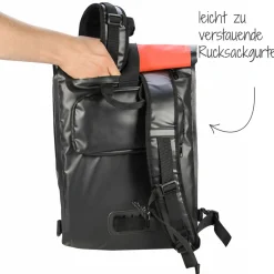 Gepäckträgertasche wasserdicht schwarz-rot ^ Fischer Bikes Best