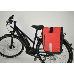 Gepäckträgertasche wasserdicht schwarz-rot ^ Fischer Bikes Best