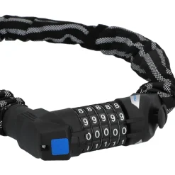 Kettenschloss mit Zahlencode und Reflex 80 cm 8 mm ^ Fischer Bikes Online
