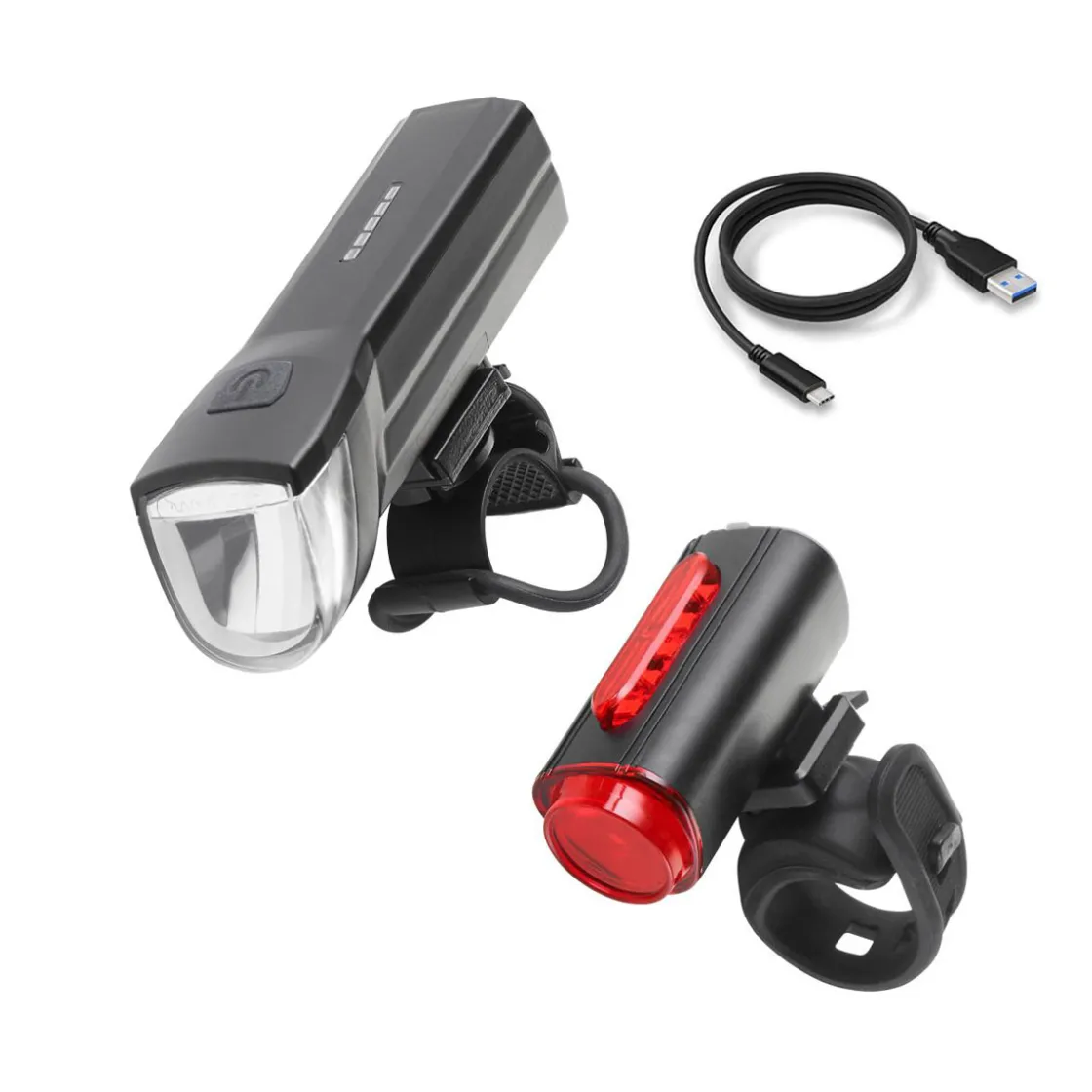 LED-Akku-Beleuchtungs-Set 3-teilig ^ Fischer Bikes Clearance