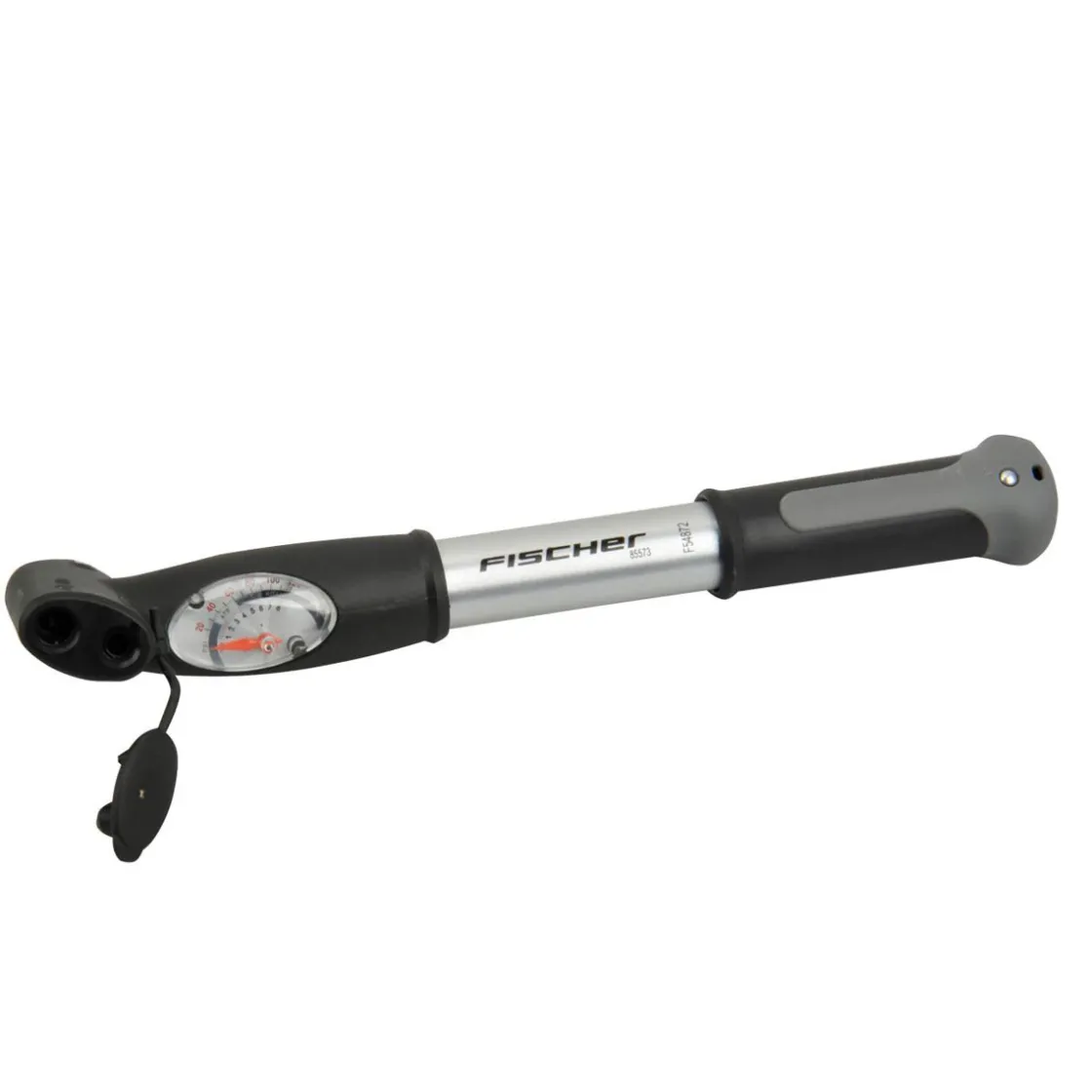 Mini-Pumpe mit Doppelhub Duokopf silber ^ Fischer Bikes Outlet