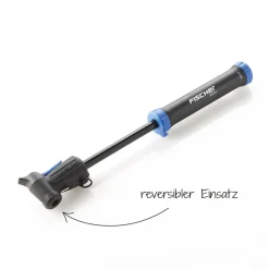 Mini-Pumpe mit Doppelhub reversibel silber ^ Fischer Bikes Clearance