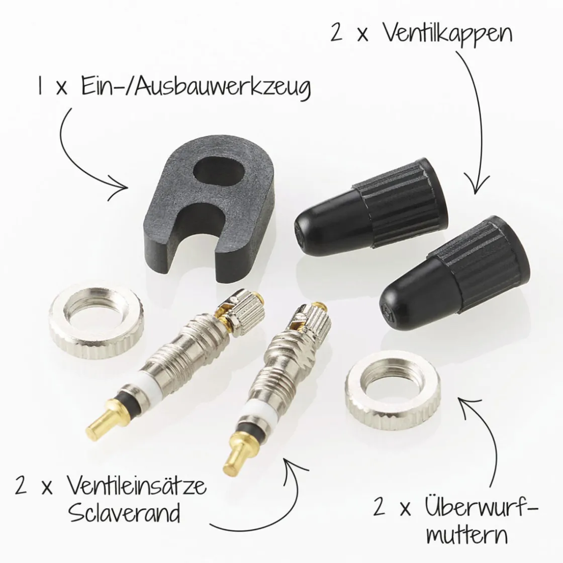 Ventil-Set für Sclaverand 7-teilig ^ Fischer Bikes New