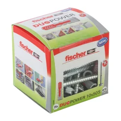 Dübel DuoPower 10 x 50 mm mit Sicherheitsschraube 25 Stück ^ Fischer Outlet