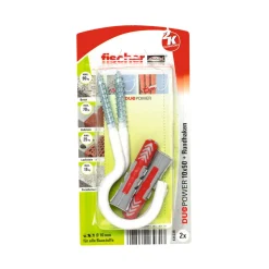 Dübel DuoPower 10 x 50 mm mit Rundhaken groß nylonbeschichtet 2 Stück ^ Fischer Outlet