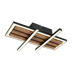 DL Talida 34x34x8cm 15W schwarzweiss u. Holz, 1700lm warmweiss ^ Flector Discount