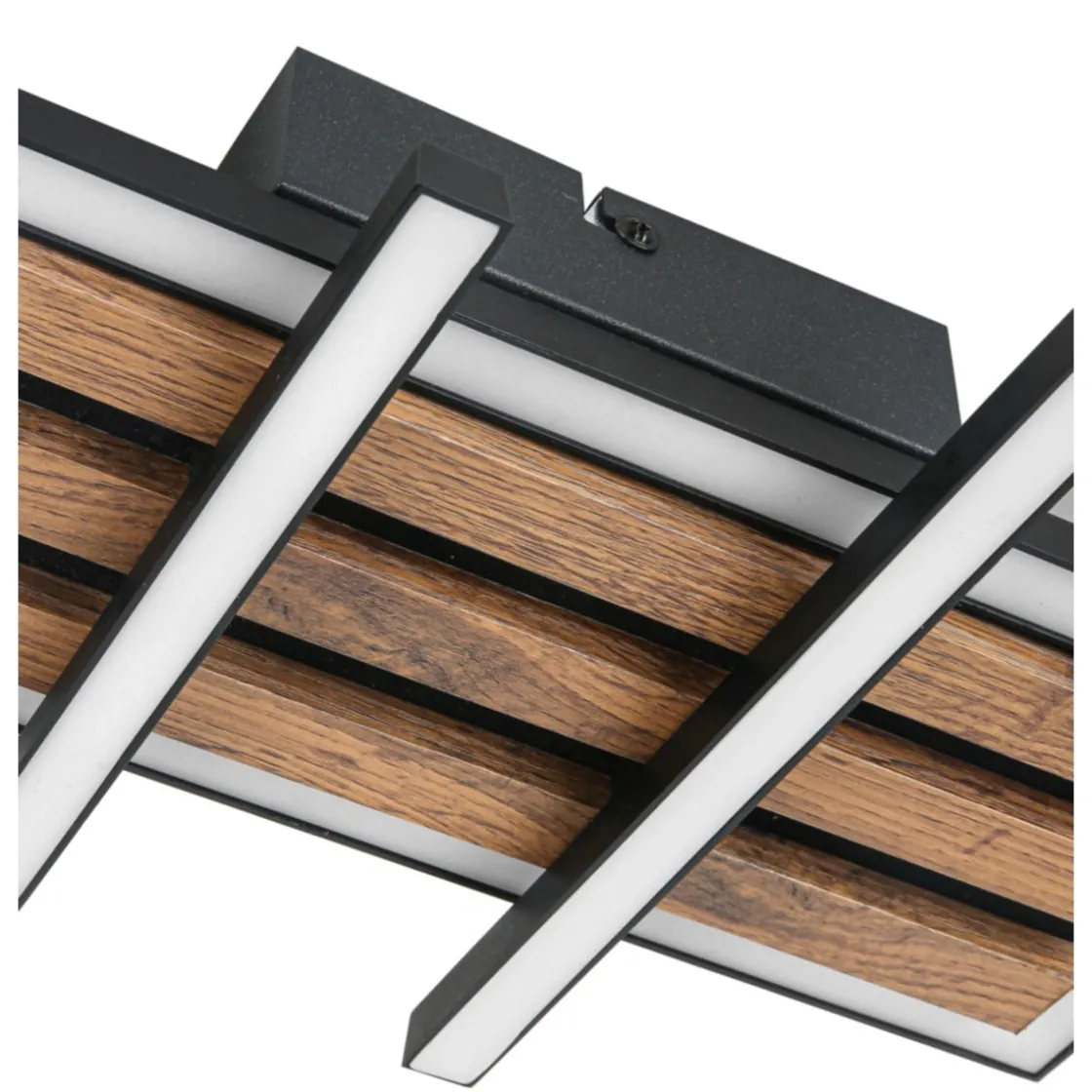 DL Talida 34x34x8cm 15W schwarzweiss u. Holz, 1700lm warmweiss ^ Flector Discount