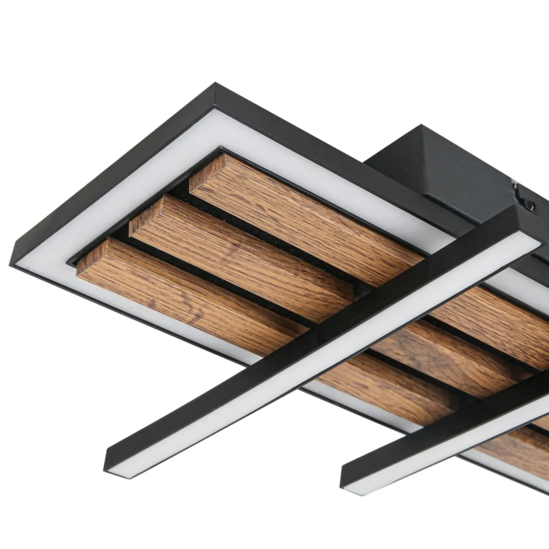 DL Talida 34x34x8cm 15W schwarzweiss u. Holz, 1700lm warmweiss ^ Flector Discount