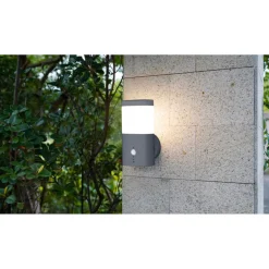 LED-Außenwandleuchte Mira mit Bewegungsmelder grau ^ Flector Garten Outlet