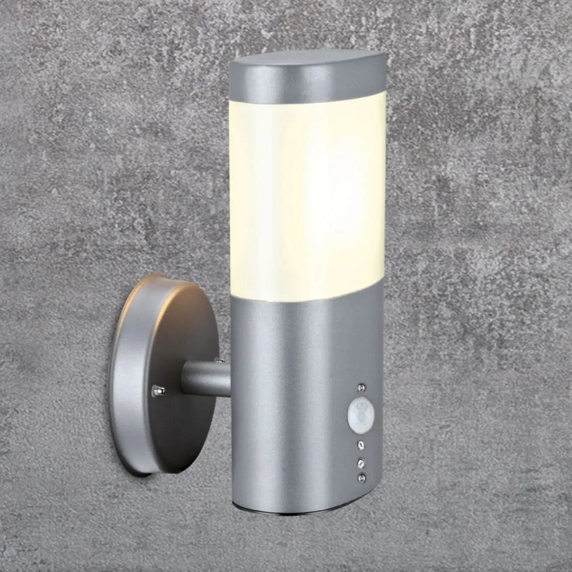 LED-Außenwandleuchte Mira mit Bewegungsmelder grau ^ Flector Garten Outlet