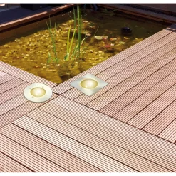 LED-Solar-Bodeneinbauleuchte rund ^ Flector Garten