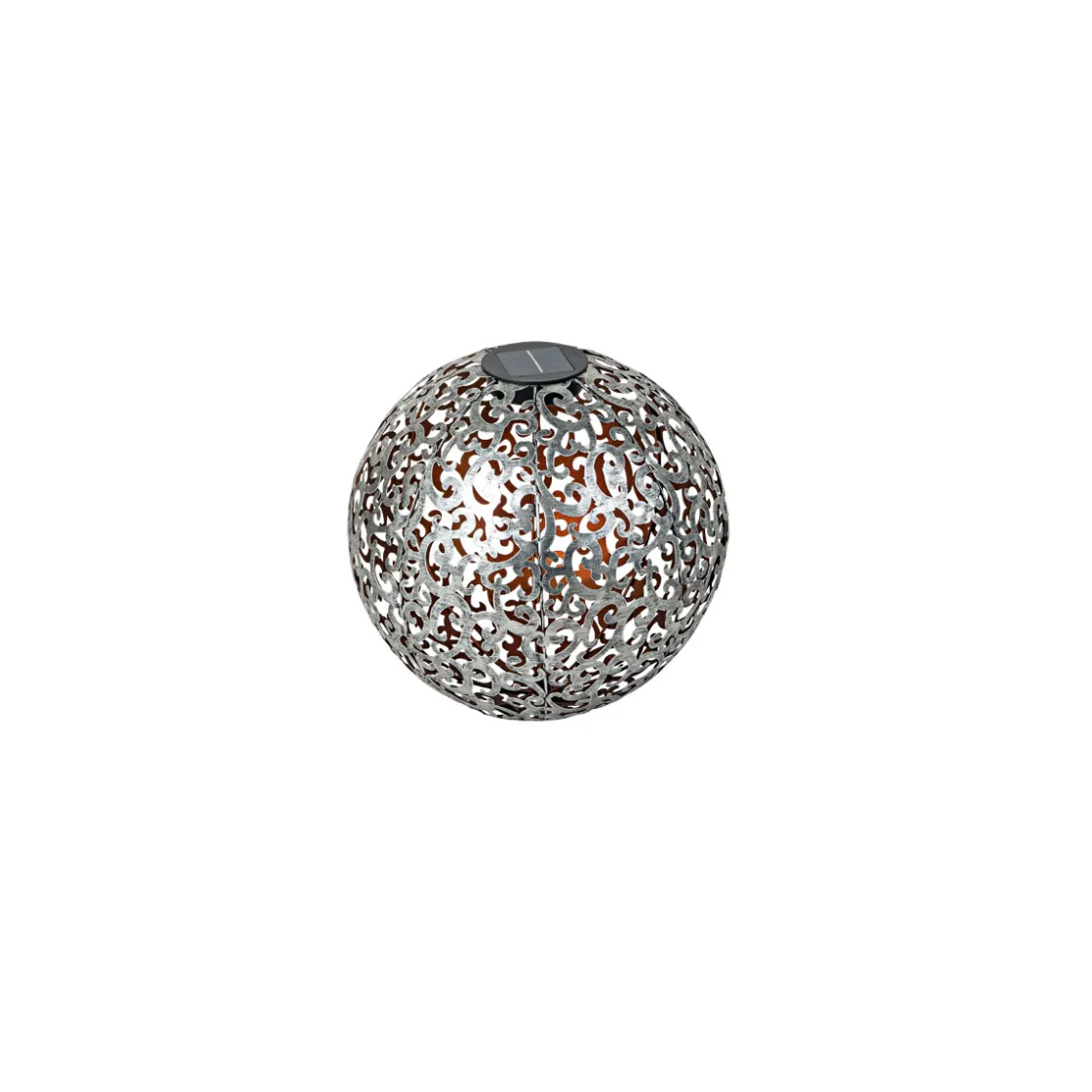 LED-Solar-Dekokugel Orient silber gebürstet Durchmesser 30 cm ^ Flector Garten New