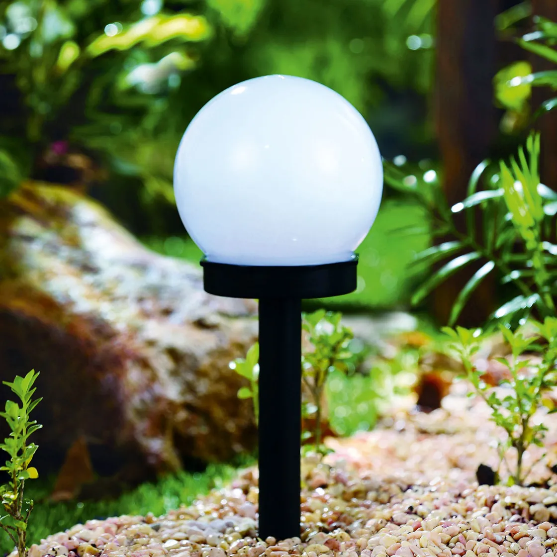 LED-Solar-Kugelleuchte schwarz 10 x 33 cm ^ Flector Garten Clearance