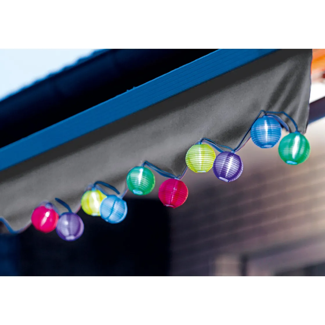 LED-Solar-Lichterkette Lampion mehrfarbig ^ Flector Garten Online