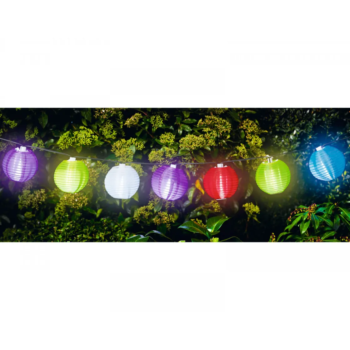 LED-Solar-Lichterkette Lampion mehrfarbig ^ Flector Garten Online
