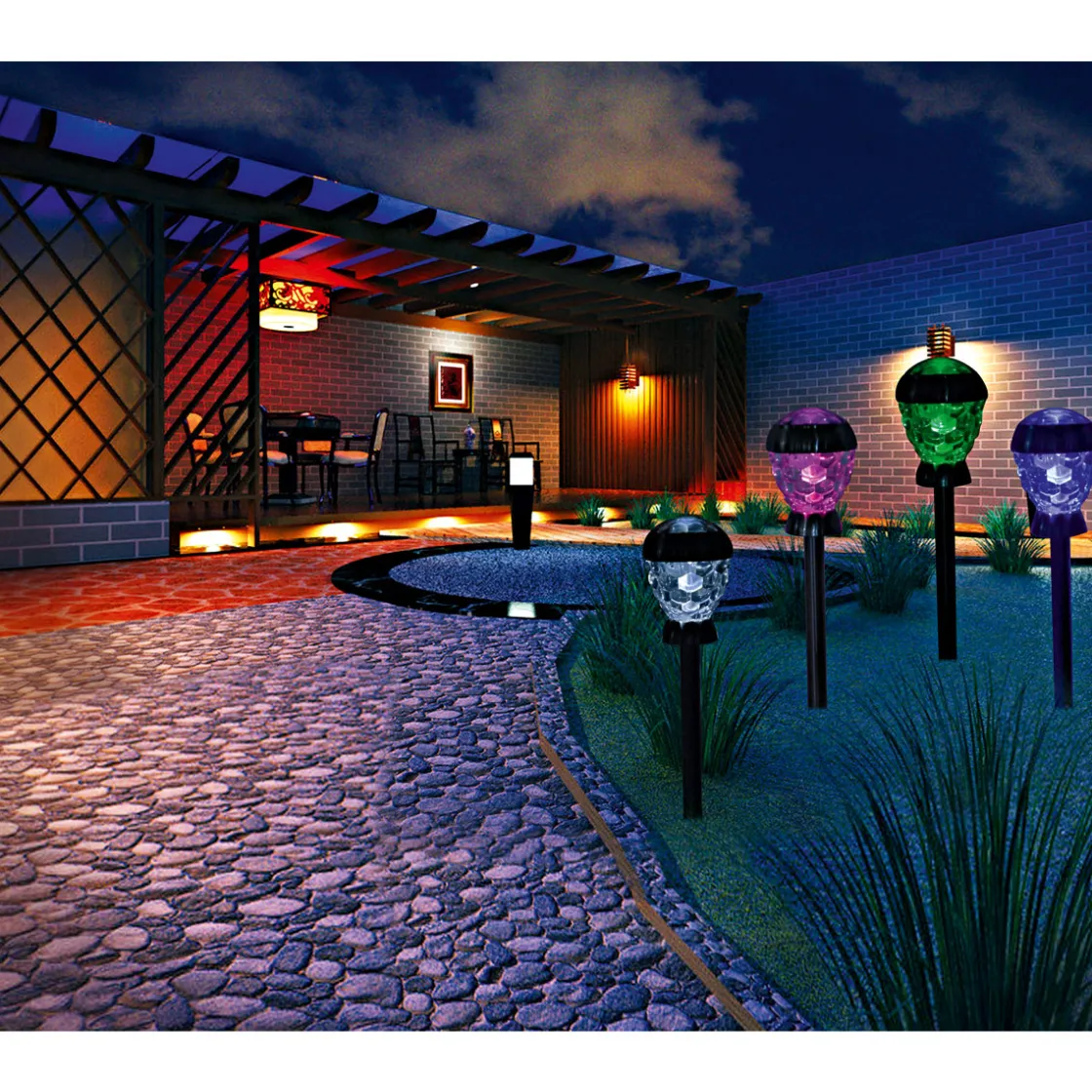 LED-Solarspieß Berry 10 x 47 cm Edelstahl ^ Flector Garten Outlet