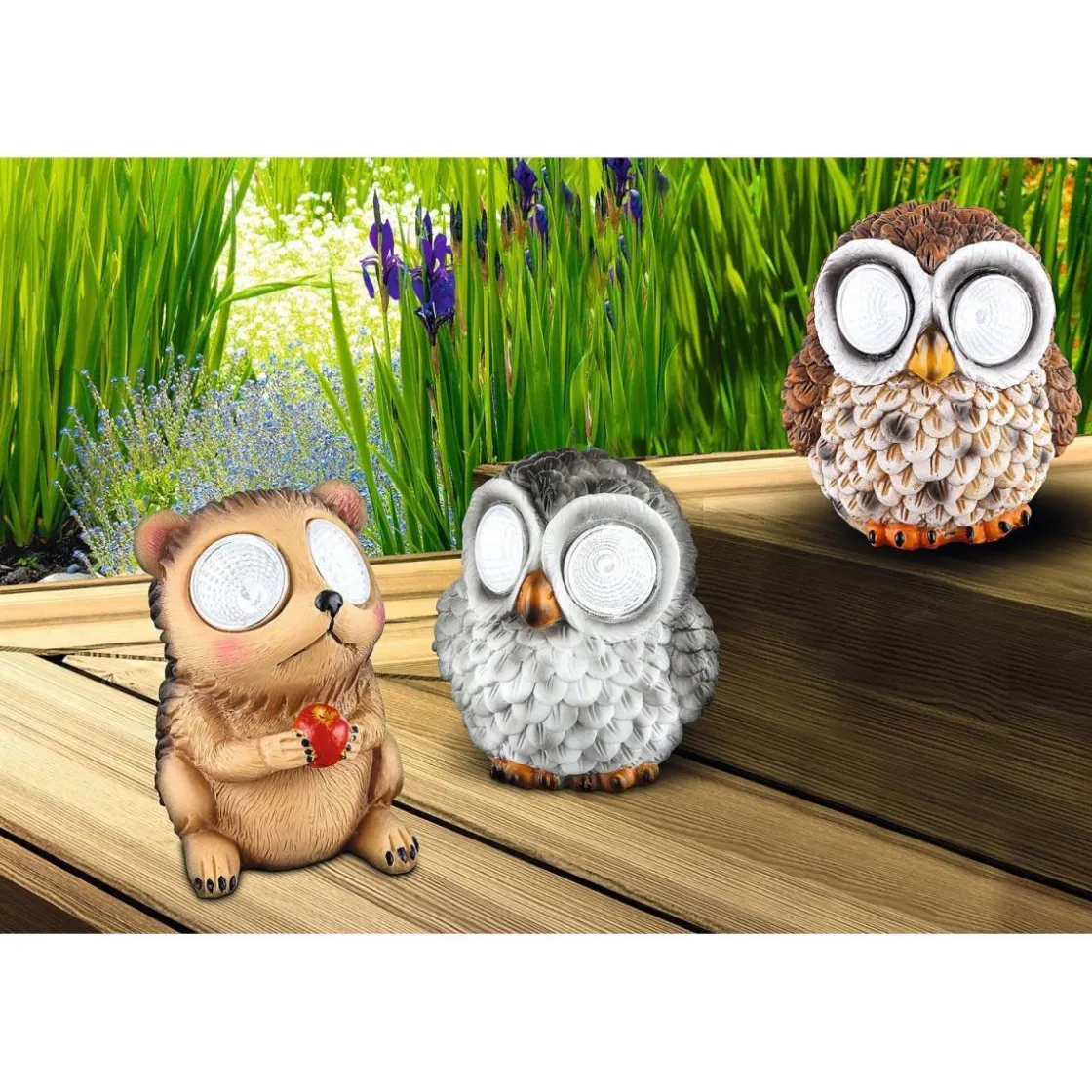 LED-Solartiere 8 x 7 x 9 cm verschiedene Designs ^ Flector Garten Discount