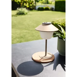 LED Solar Tischleuchte beige ^ Flector Garten Outlet