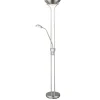 LED- Deckenfluter Lagos m. Leseleuchte H180cm 20W+5W warmweiss, dimmbar, Metall ^ Flector Sale
