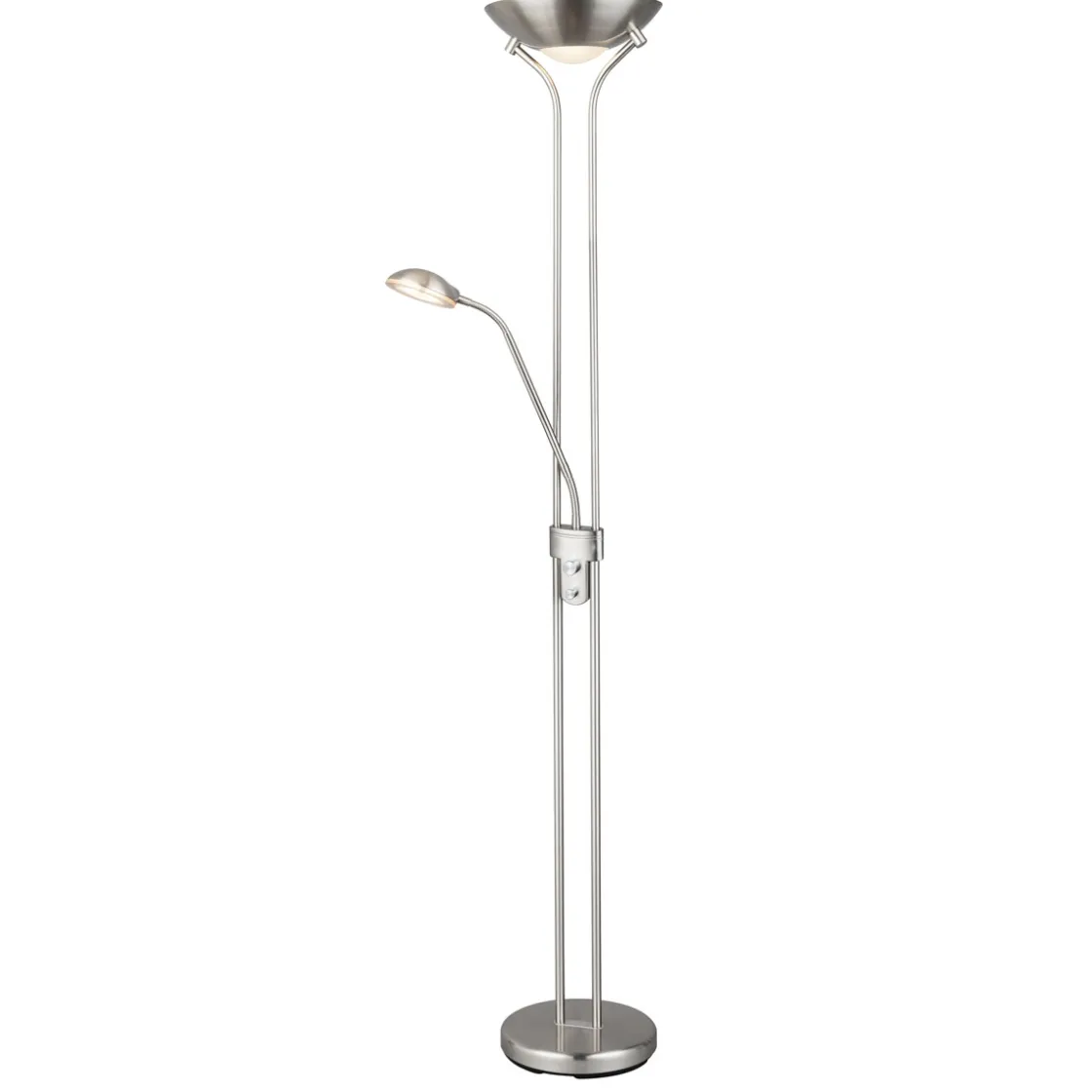 LED- Deckenfluter Lagos m. Leseleuchte H180cm 20W+5W warmweiss, dimmbar, Metall ^ Flector Sale
