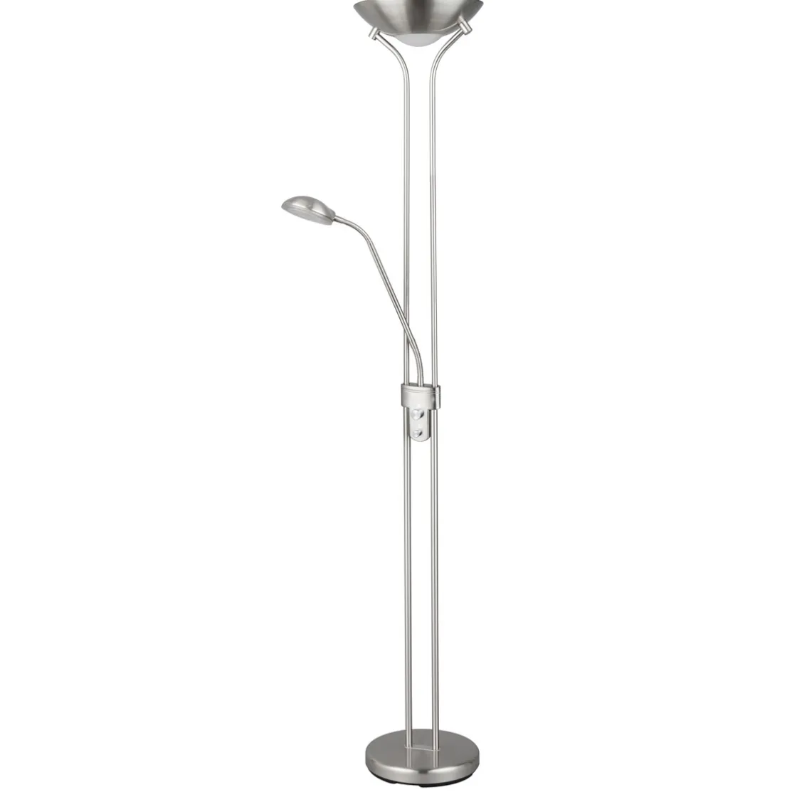 LED- Deckenfluter Lagos m. Leseleuchte H180cm 20W+5W warmweiss, dimmbar, Metall ^ Flector Sale