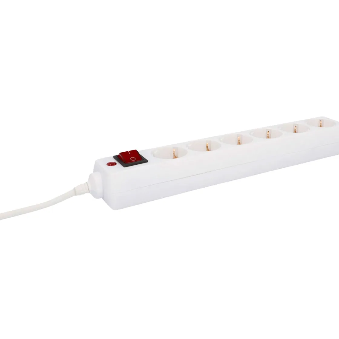 Tischsteckdose mit Schalter 6-fach weiß ^ Flector Technik Hot