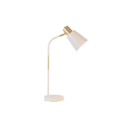 Tischleuchte Cleo HxD 55x12,5cm weiss-goldfuer E27 LM max. 40W ^ Flector Clearance