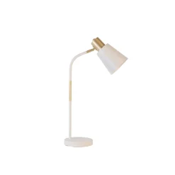 Tischleuchte Cleo HxD 55x12,5cm weiss-goldfuer E27 LM max. 40W ^ Flector Clearance