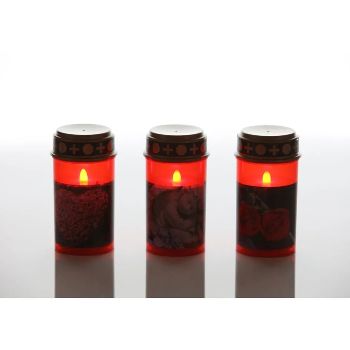 Flower Power LED Outdoor Grablampe mit Dorn TUMBA RED 7 x 13 cm Kunststoff ^ Hot