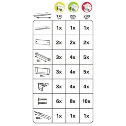 Fl.-Vorh. Komfort 3lfg. Kpl. 170 alu. ^ Gardinia Discount