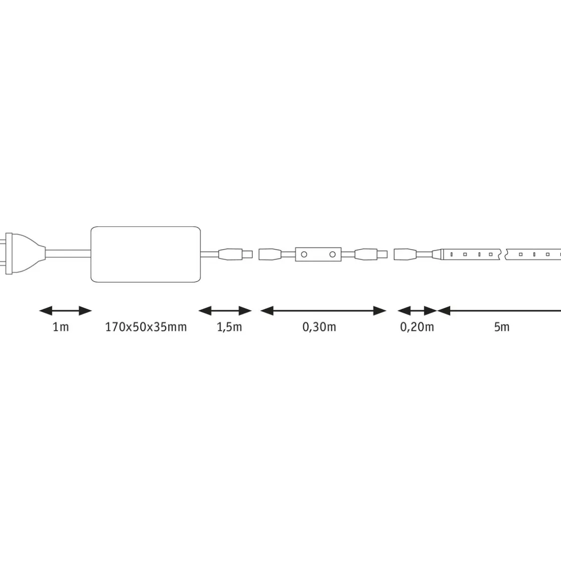 FN SimpLED Power Set 5m Neutralweissinkl Dimm/Switch 50W 230/24V DC Ws Kst ^ Paulmann Best