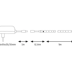 FN SimpLED Strip Set 5m Motion RGB 10W230/12V DC Weiss Kunststoff ^ Paulmann Online