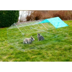 Freilaufgehege mit Ausbruchsperre 90 x 75 x 180 cm verzinkt ^ Outlet