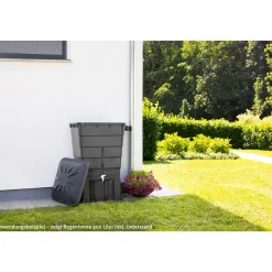 Regentonnen-Unterstand eckig 300 L graphite grey ^ Garantia Outlet